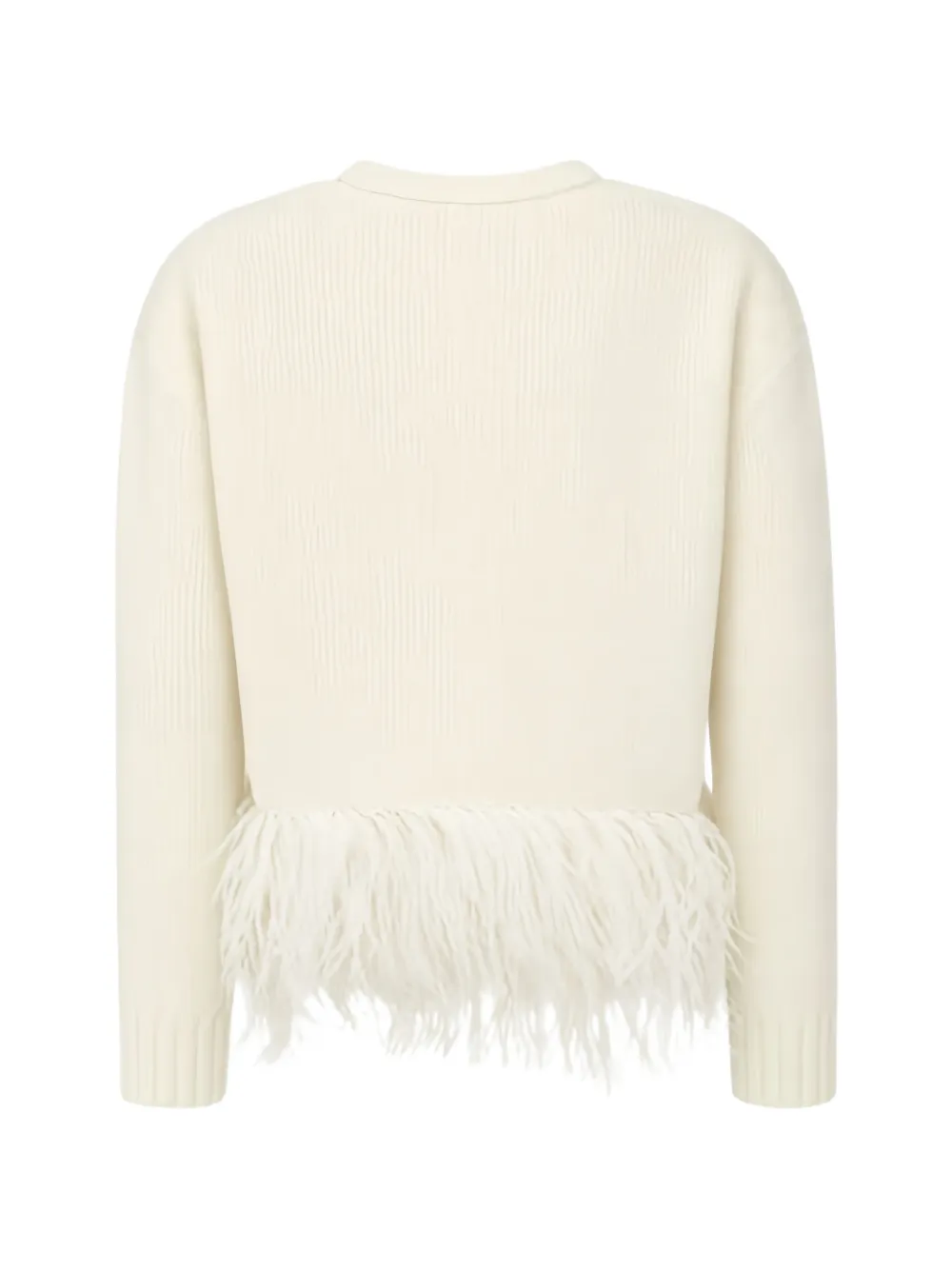 Fabiana Filippi feather-trim knitted sweater Wit