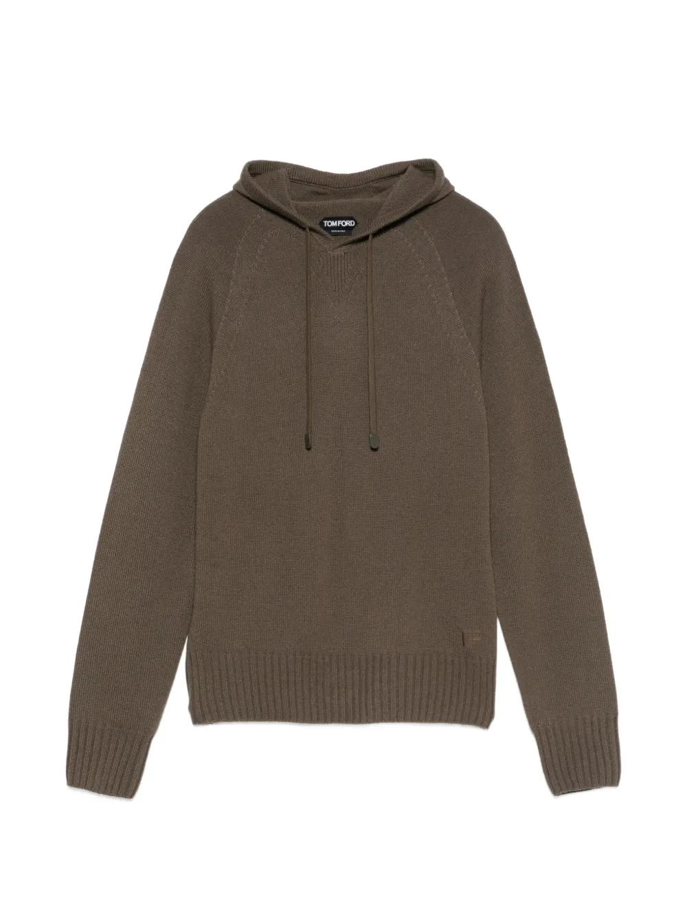TOM FORD raglan-sleeve knitted hoodie - Brown
