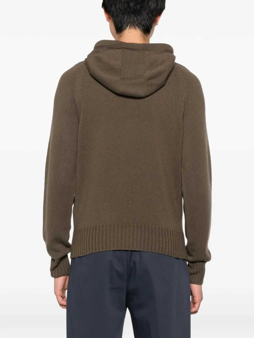 TOM FORD Gebreide hoodie met raglan mouwen Bruin