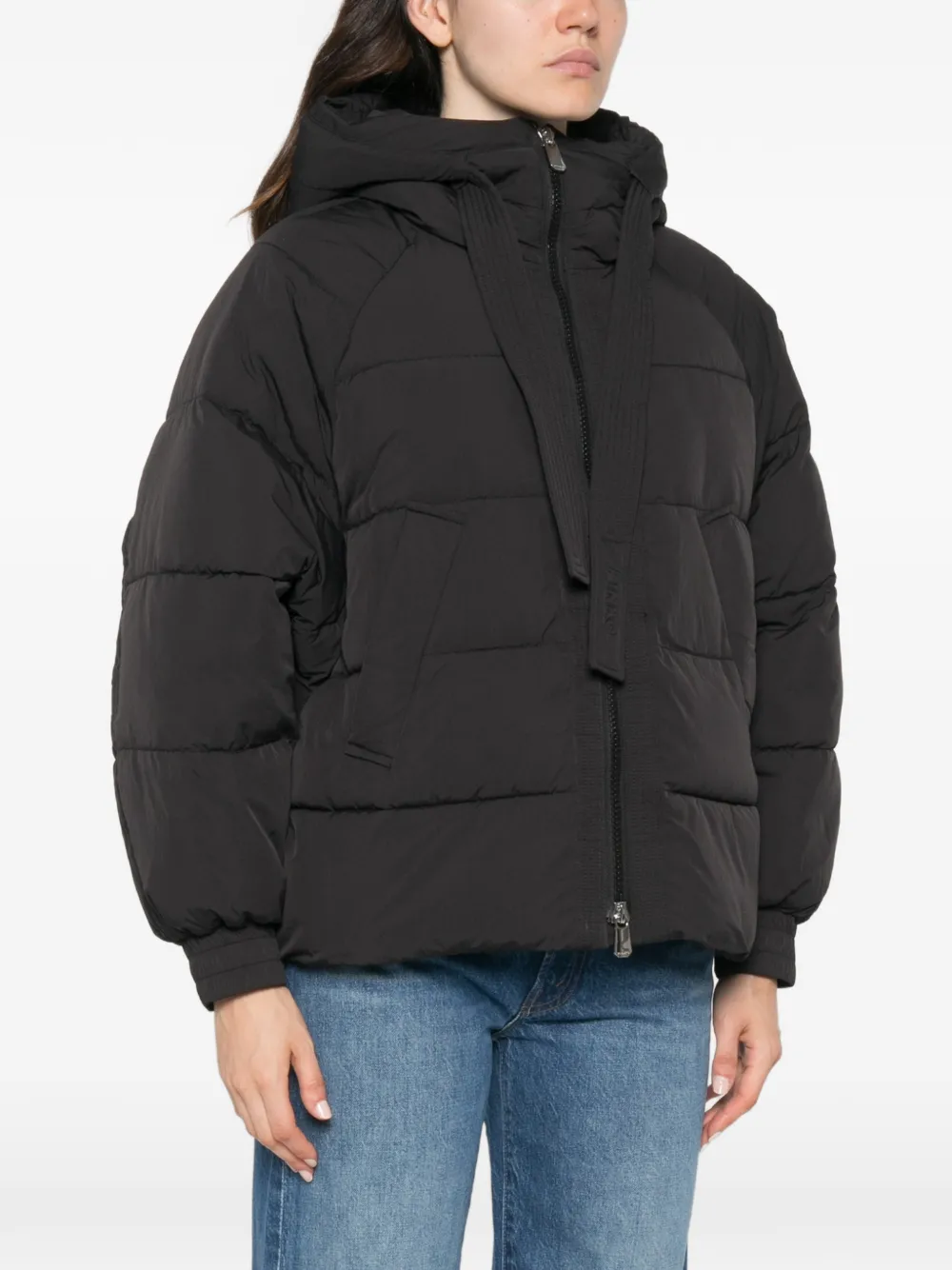 PINKO Donsjack met capuchon Zwart