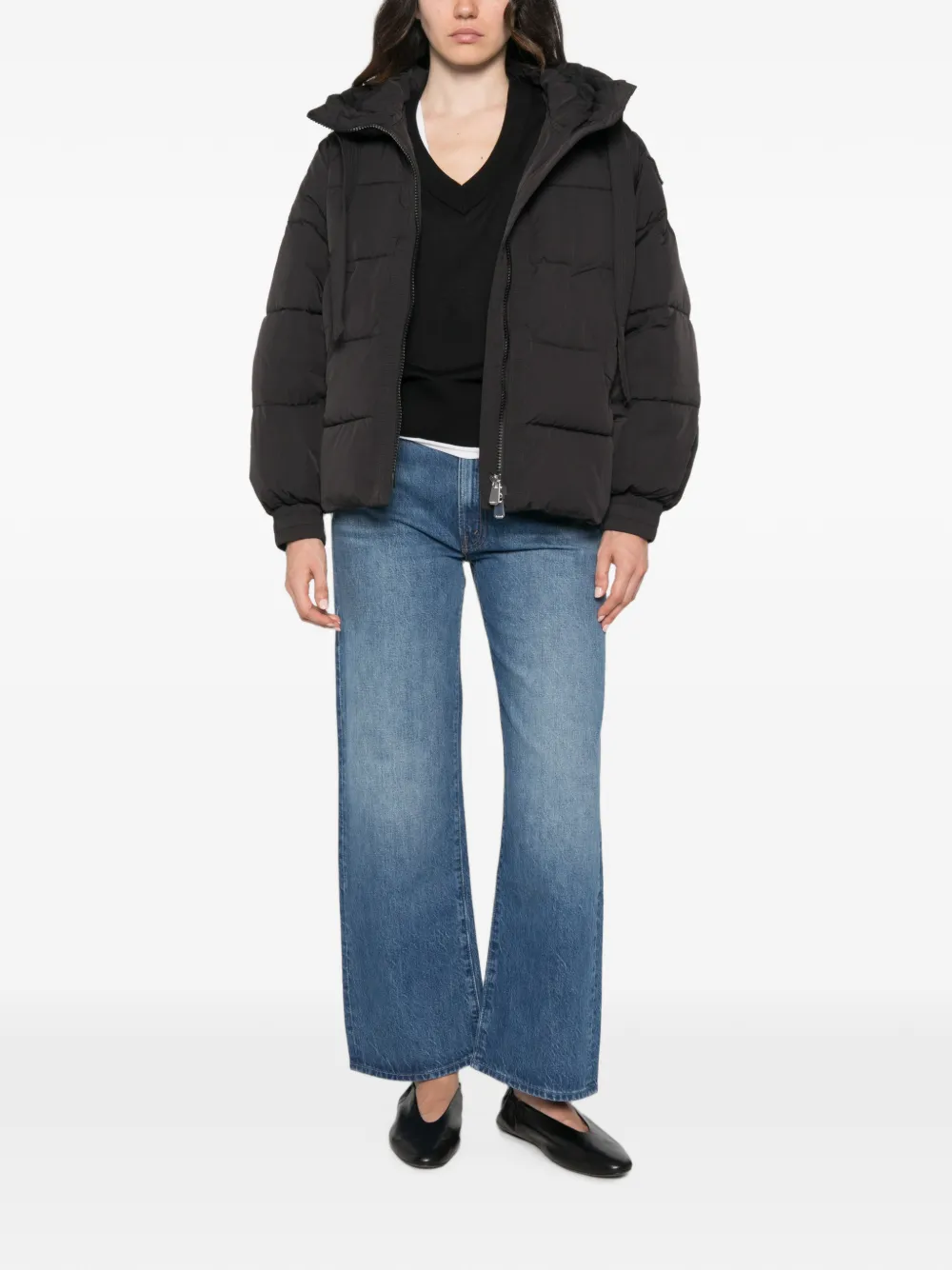 PINKO Donsjack met capuchon Zwart