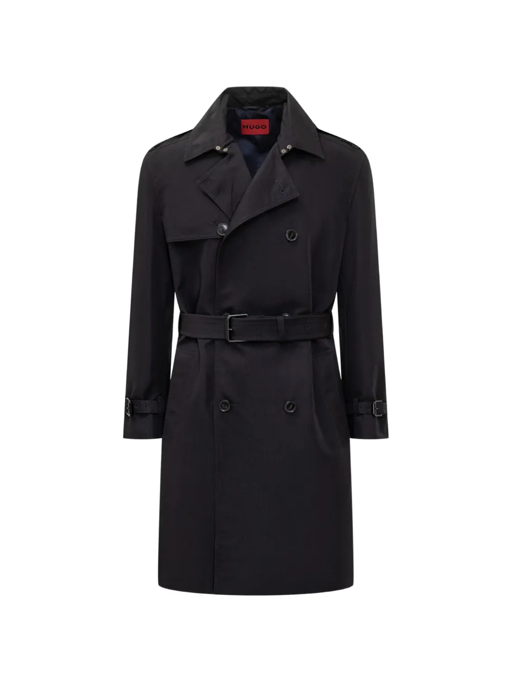 BOSS cotton-blend gabardine trench coat - Bleu