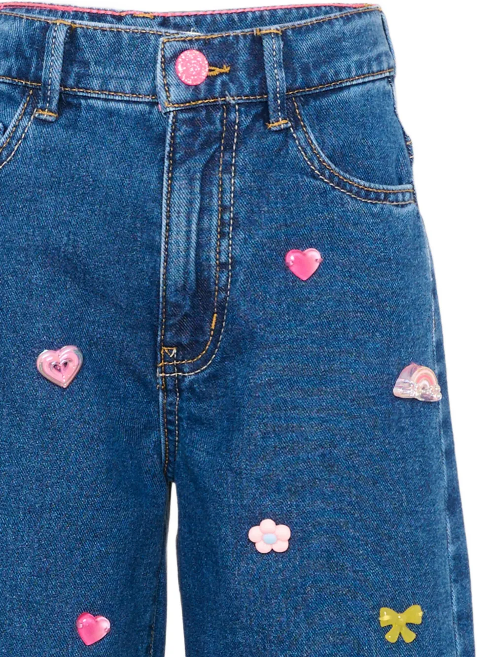 Billieblush Jeans met wijde pijpen en applicatie Blauw