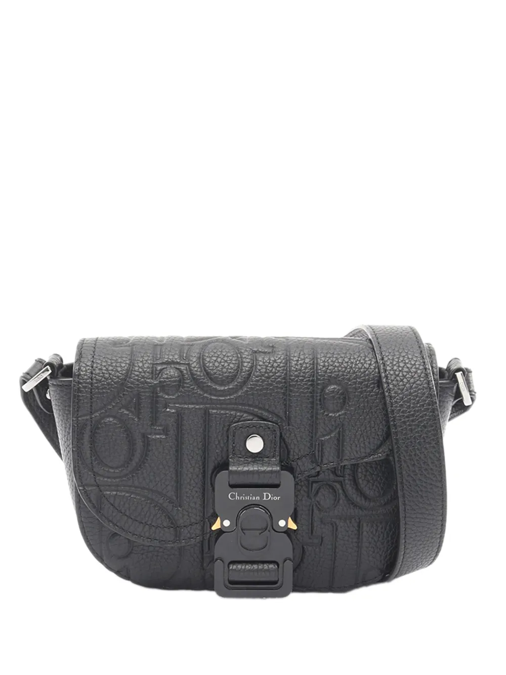 Christian Dior Pre-Owned 2025 Mini Gravity Leather Saddle Messenger Bag with Flap crossbody bag - Black