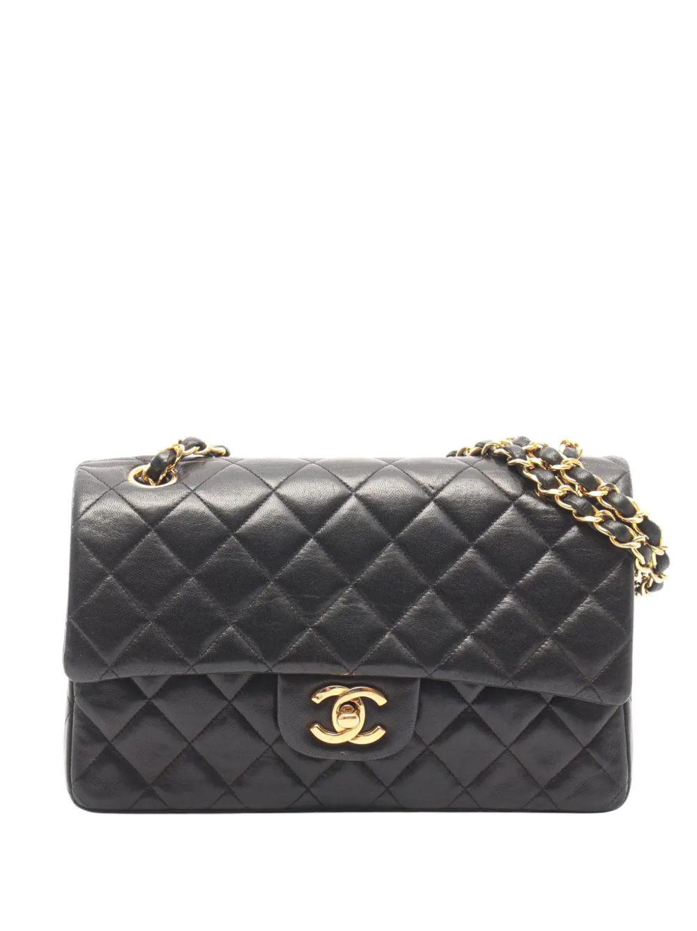 CHANEL Pre-Owned 1991-1994 Small Classic Lambskin Double Flap shoulder bag - Black