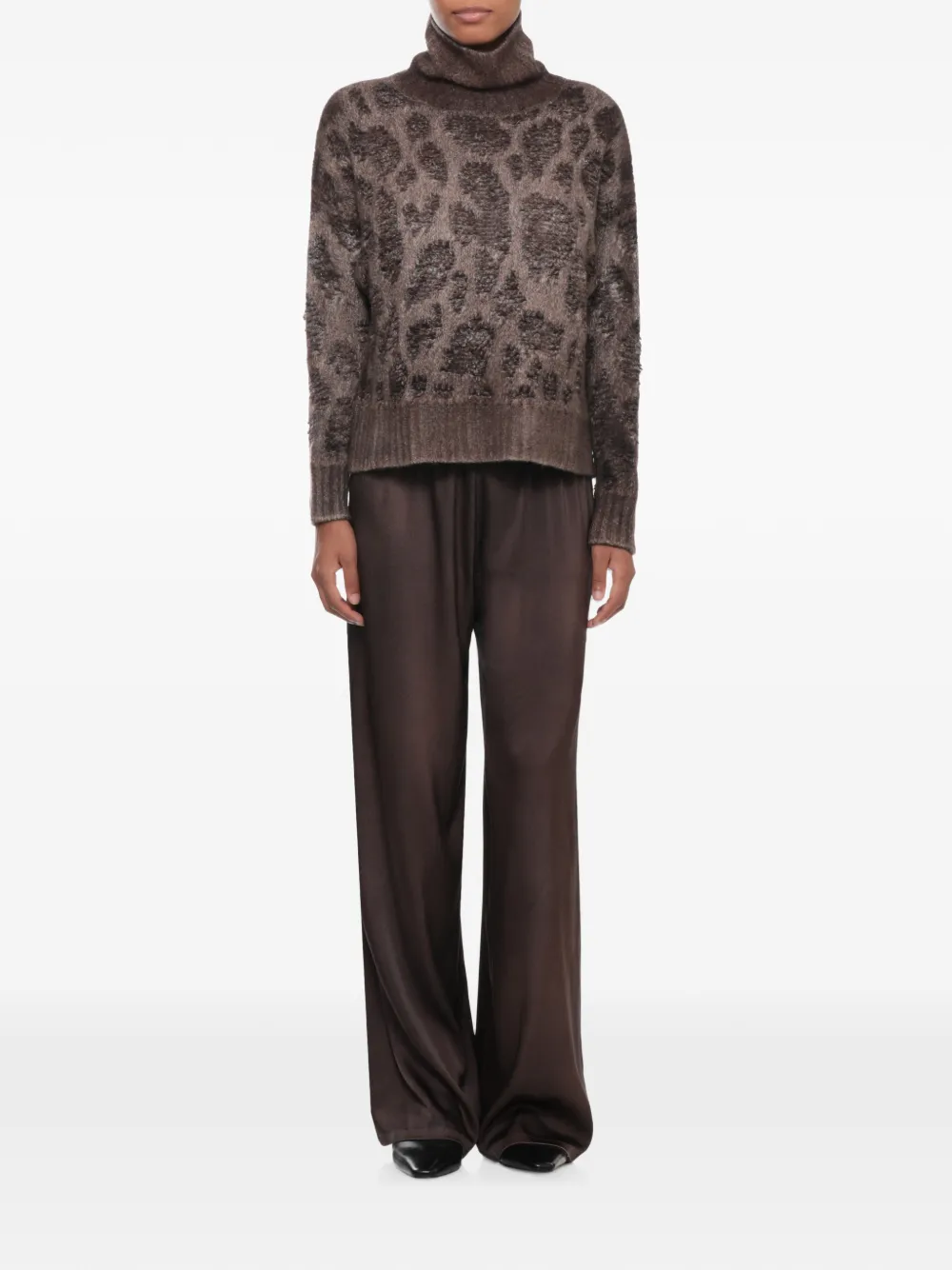 Avant Toi Sweater met luipaardprint Bruin
