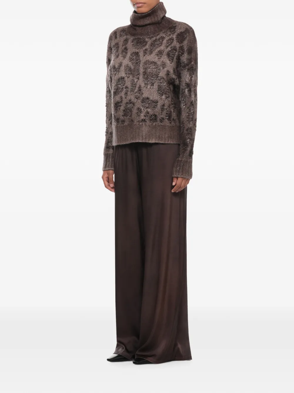 Avant Toi Sweater met luipaardprint Bruin