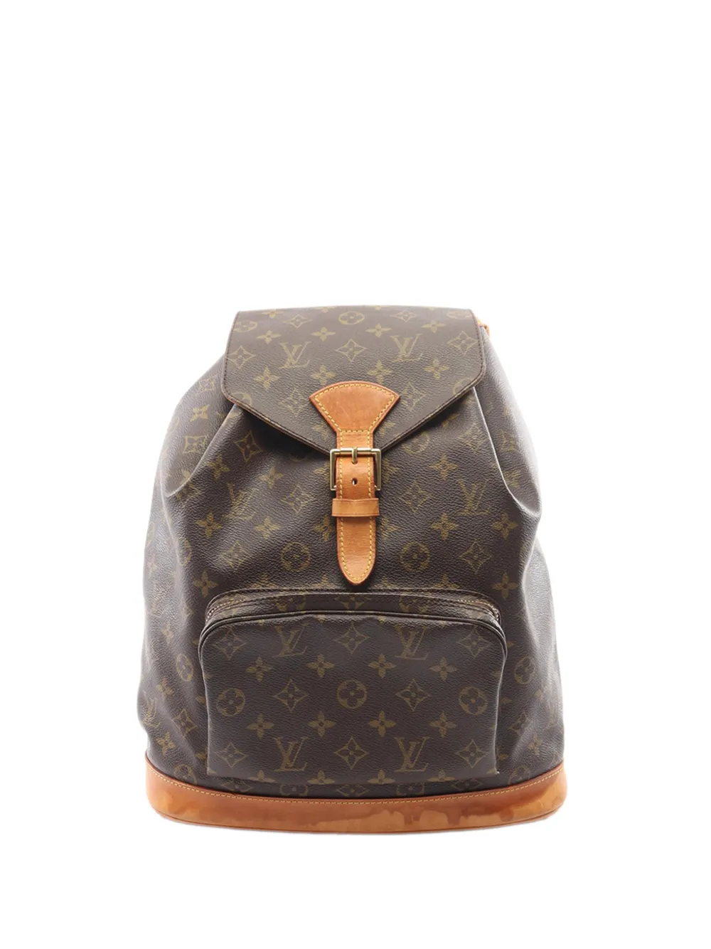 Pre-owned Louis Vuitton 1997 Monogram Montsouris Gm Backpack In Brown