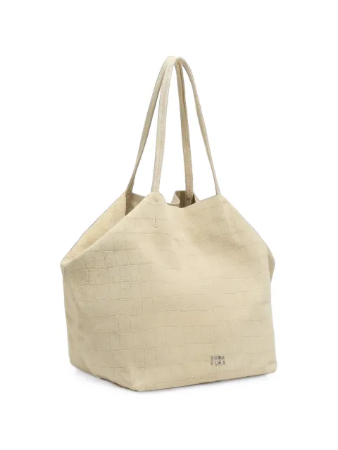 BIMBA Y LOLA large light-yellow suede shopper bag