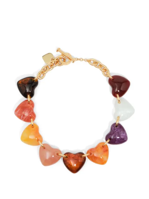 BIMBA Y LOLA multi amber resin hearts necklace