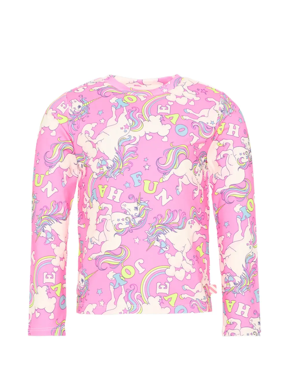 Billieblush unicorn-print long-sleeve T-shirt - Rosa