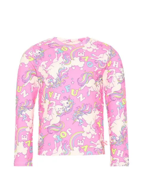 Billieblush unicorn-print long-sleeve T-shirt