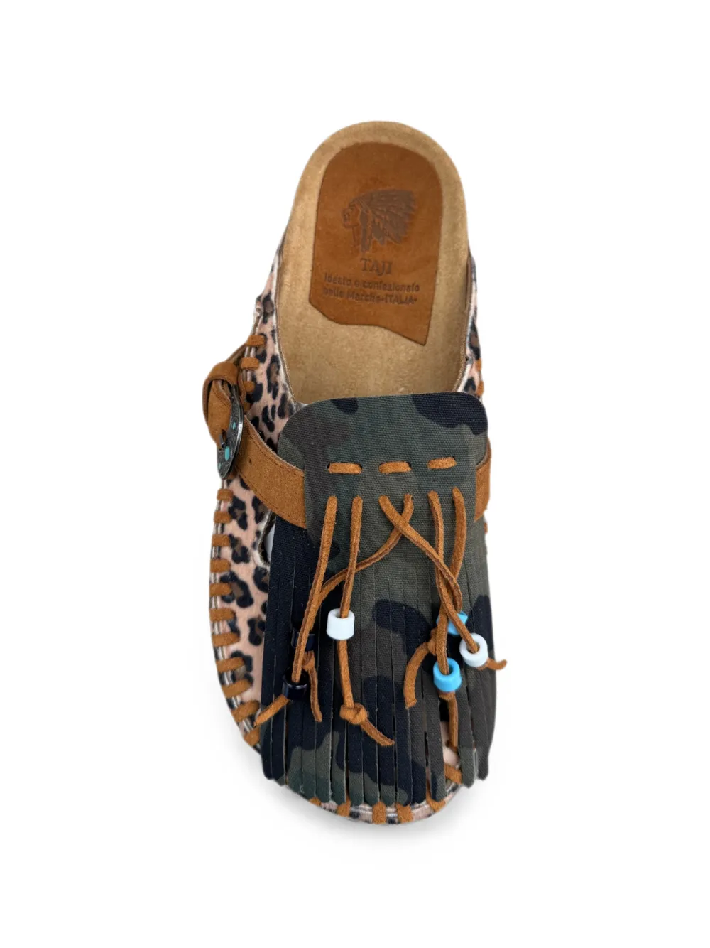 TAJI Caribe leopard-print mules Beige