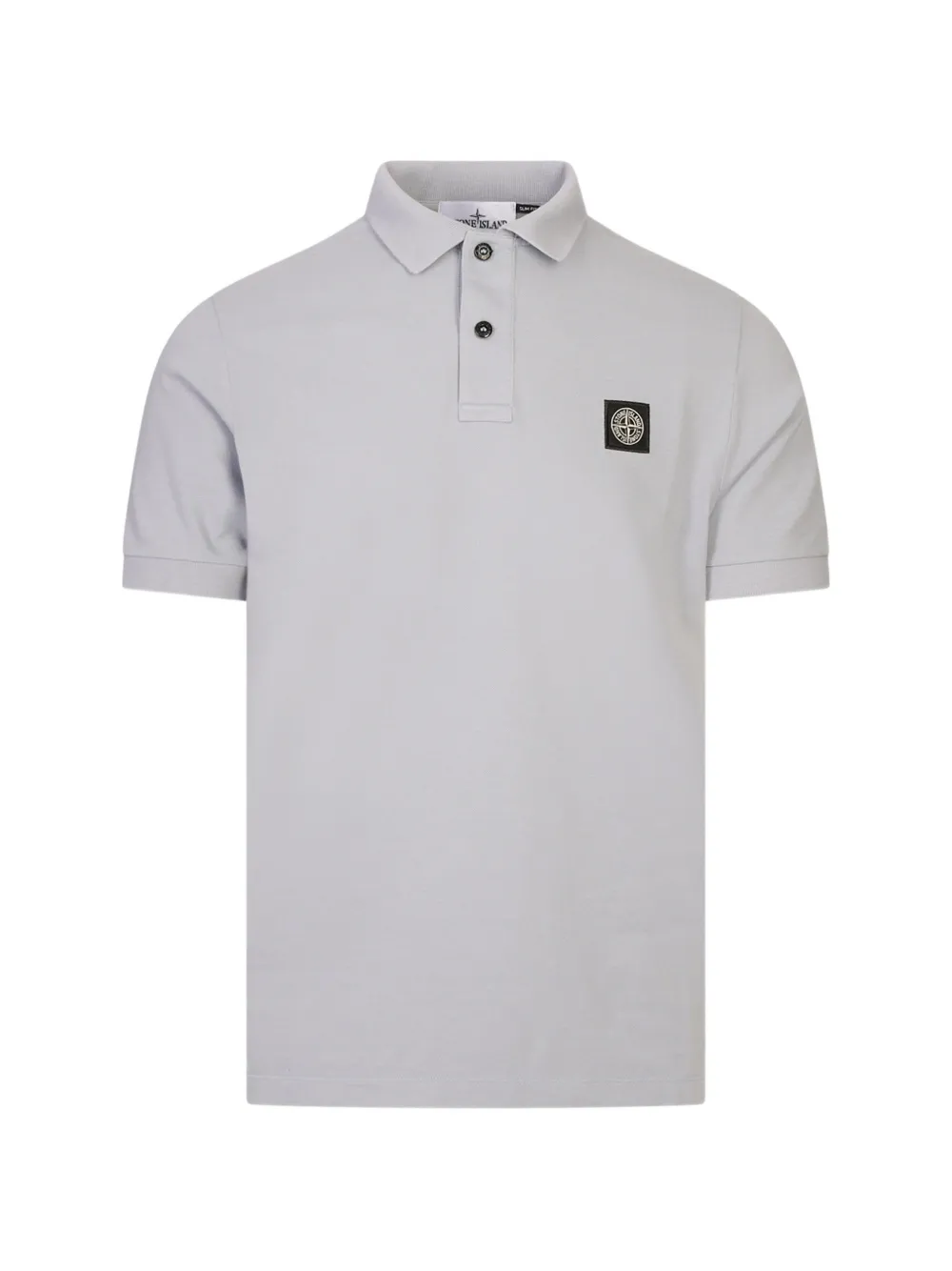Stone Island 로고 패치 폴로 셔츠 | 그레이 | Image 1