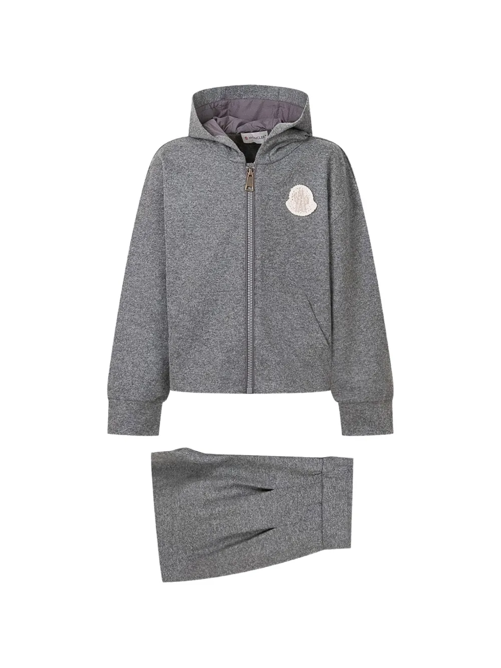Moncler Enfant logo-patch zip-up tracksuit Grijs