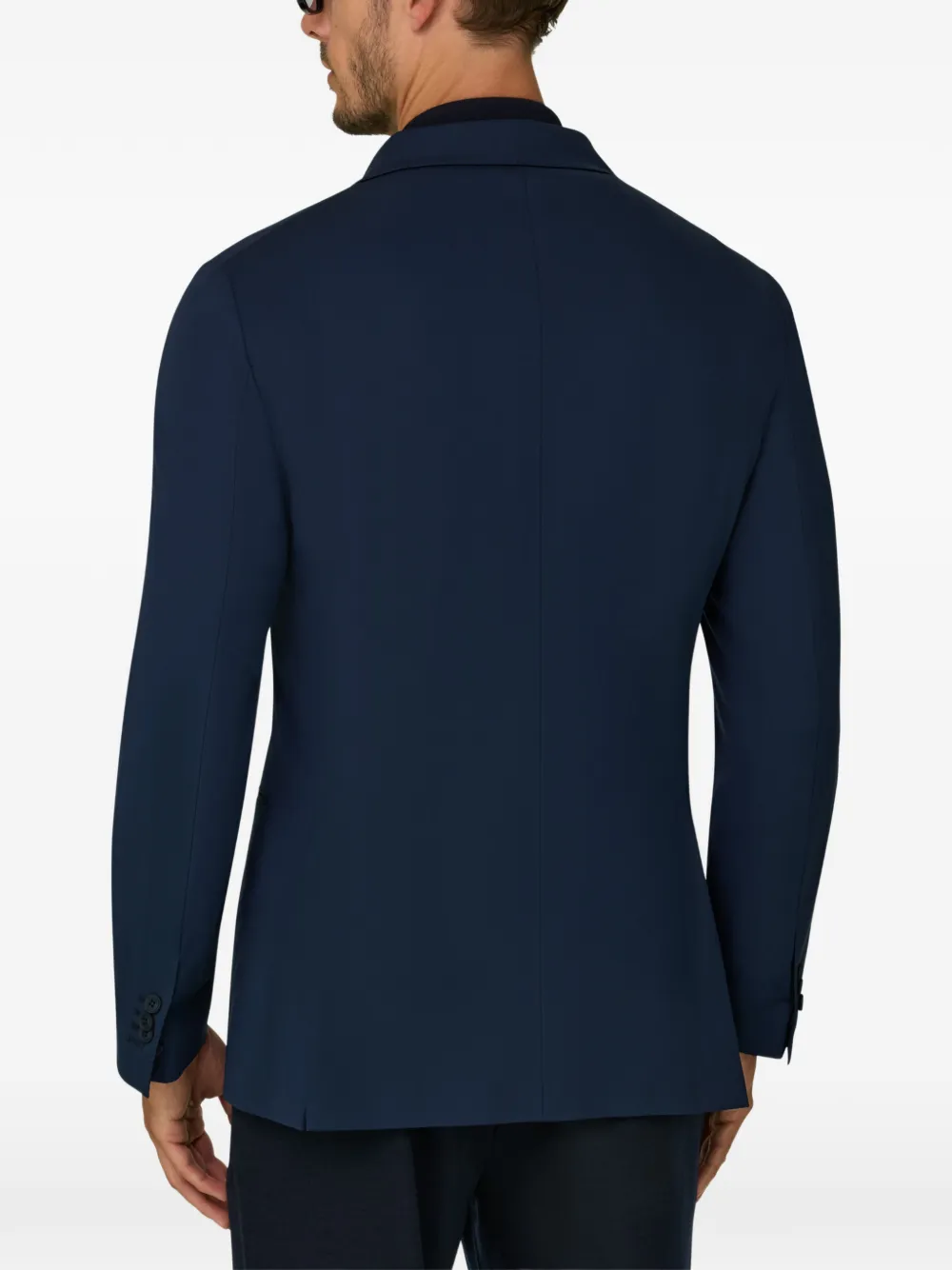 Boggi Milano B Tech blazer met dubbele rij knopen en stretch-nylon Blauw