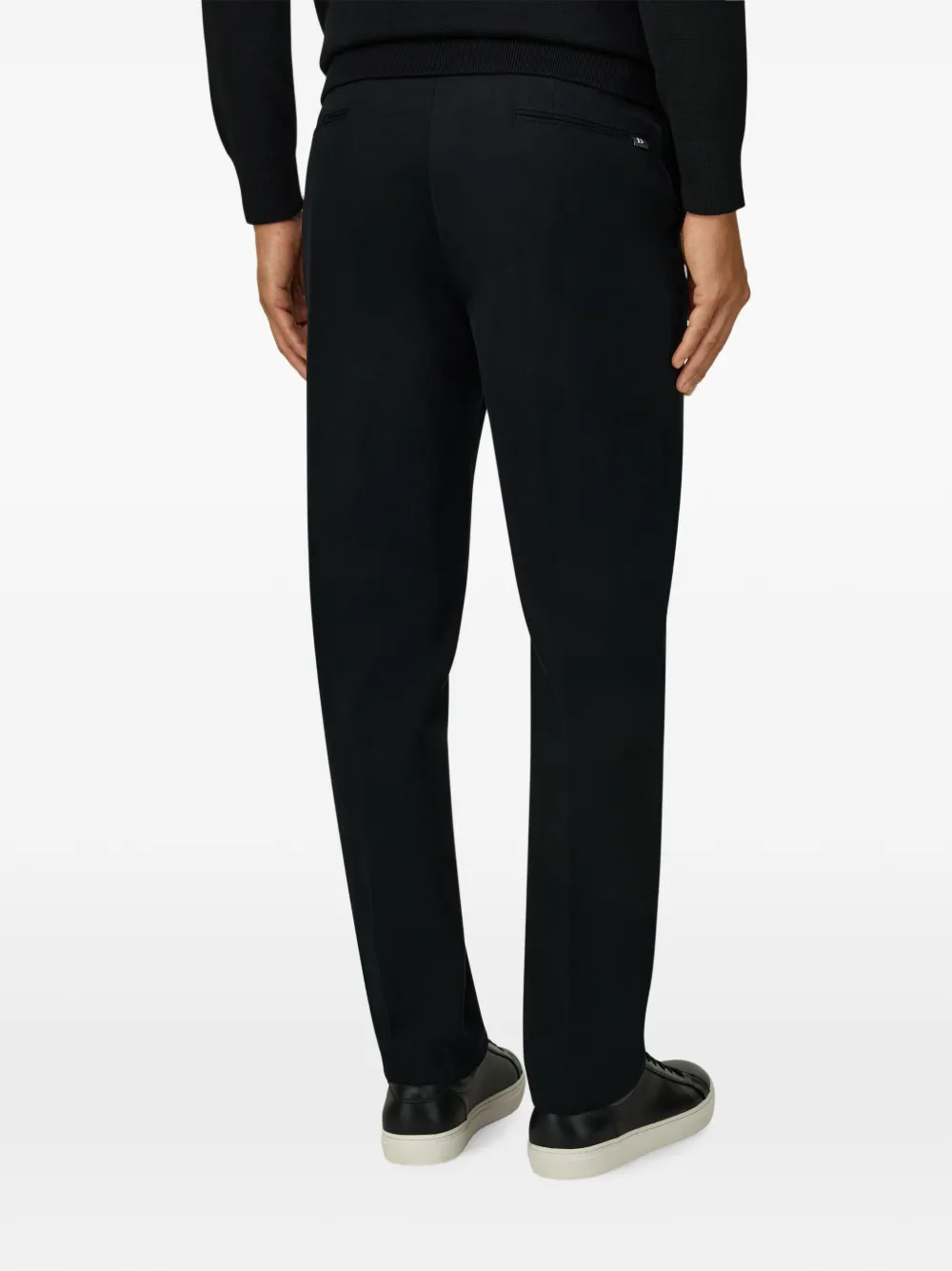 Boggi Milano Broek van stretch katoenen tencel Zwart
