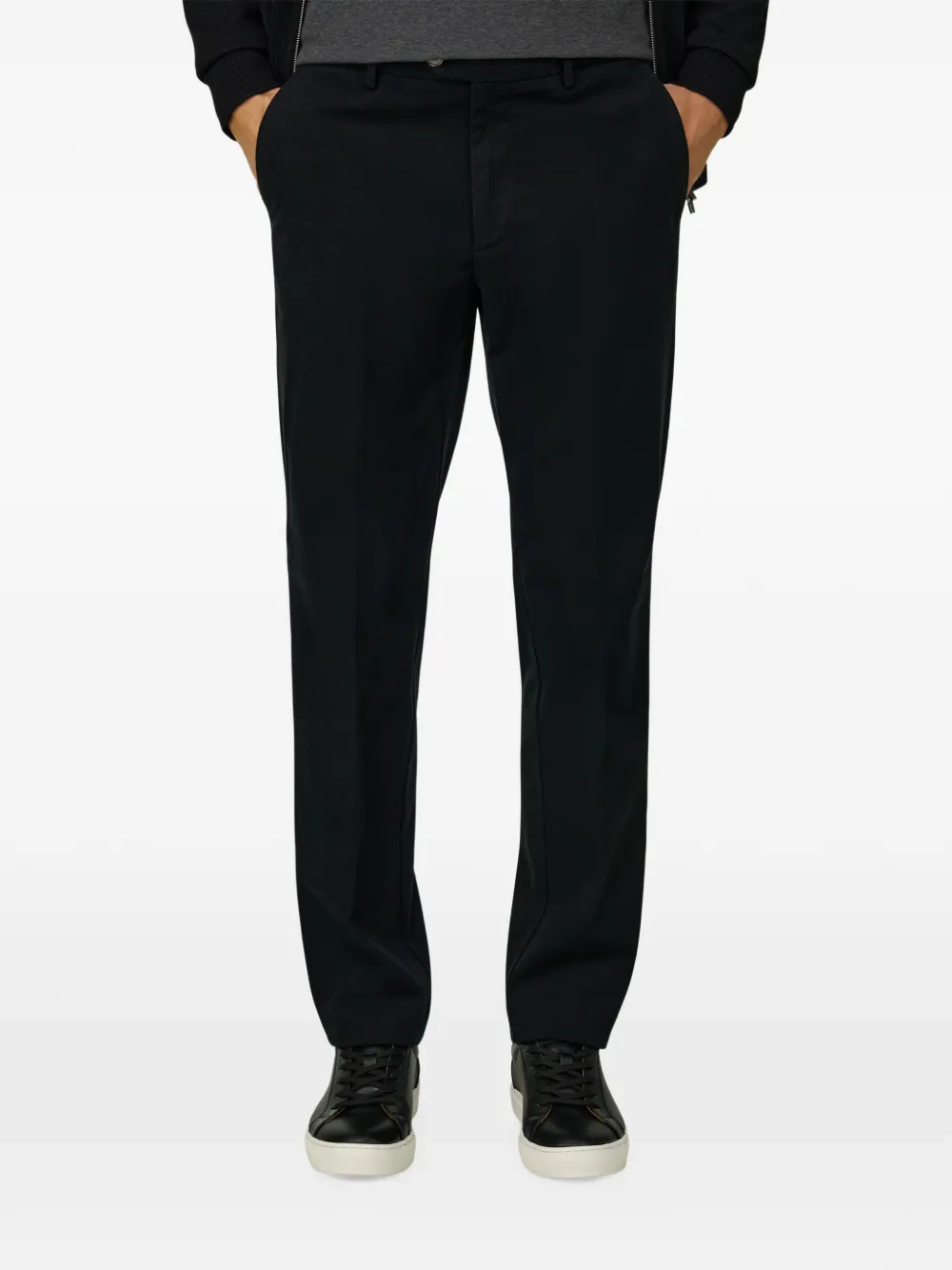 Boggi Milano Broek van stretch katoenen tencel Zwart