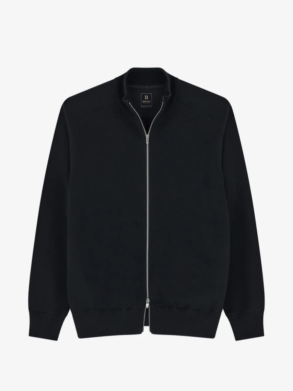 Boggi Milano full-zip jumper in merino wool blend WOOLTECH | Blue | Image 1