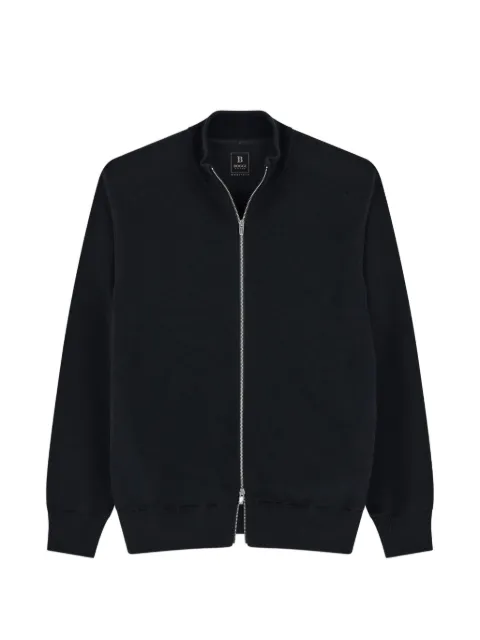 Boggi Milano full-zip jumper in merino wool blend WOOLTECH
