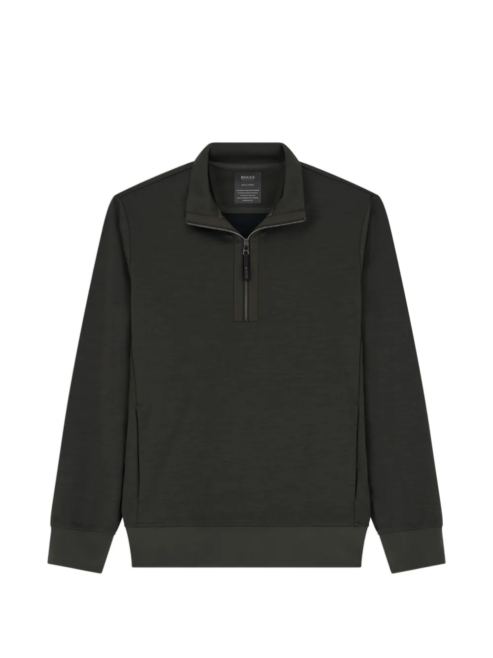 Boggi Milano WOOLTECH クォータージップスウェットシャツ | グリーン | Image 1