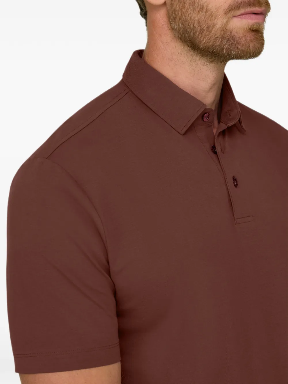 Boggi Milano Poloshirt van stretch Supima katoenen jersey Bruin