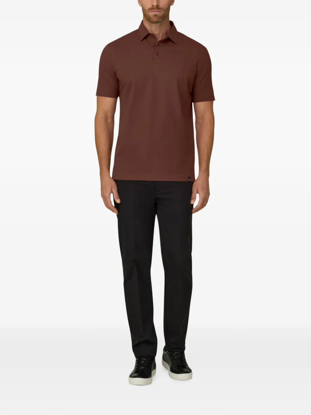 Boggi Milano Poloshirt van stretch Supima katoenen jersey Bruin