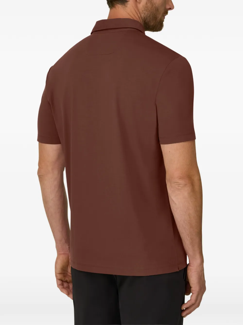 Boggi Milano Poloshirt van stretch Supima katoenen jersey Bruin