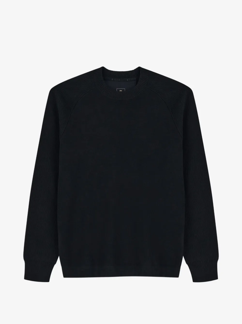 Boggi Milano crew neck jumper in merino wool blend WOOLTECH | Black | Image 1