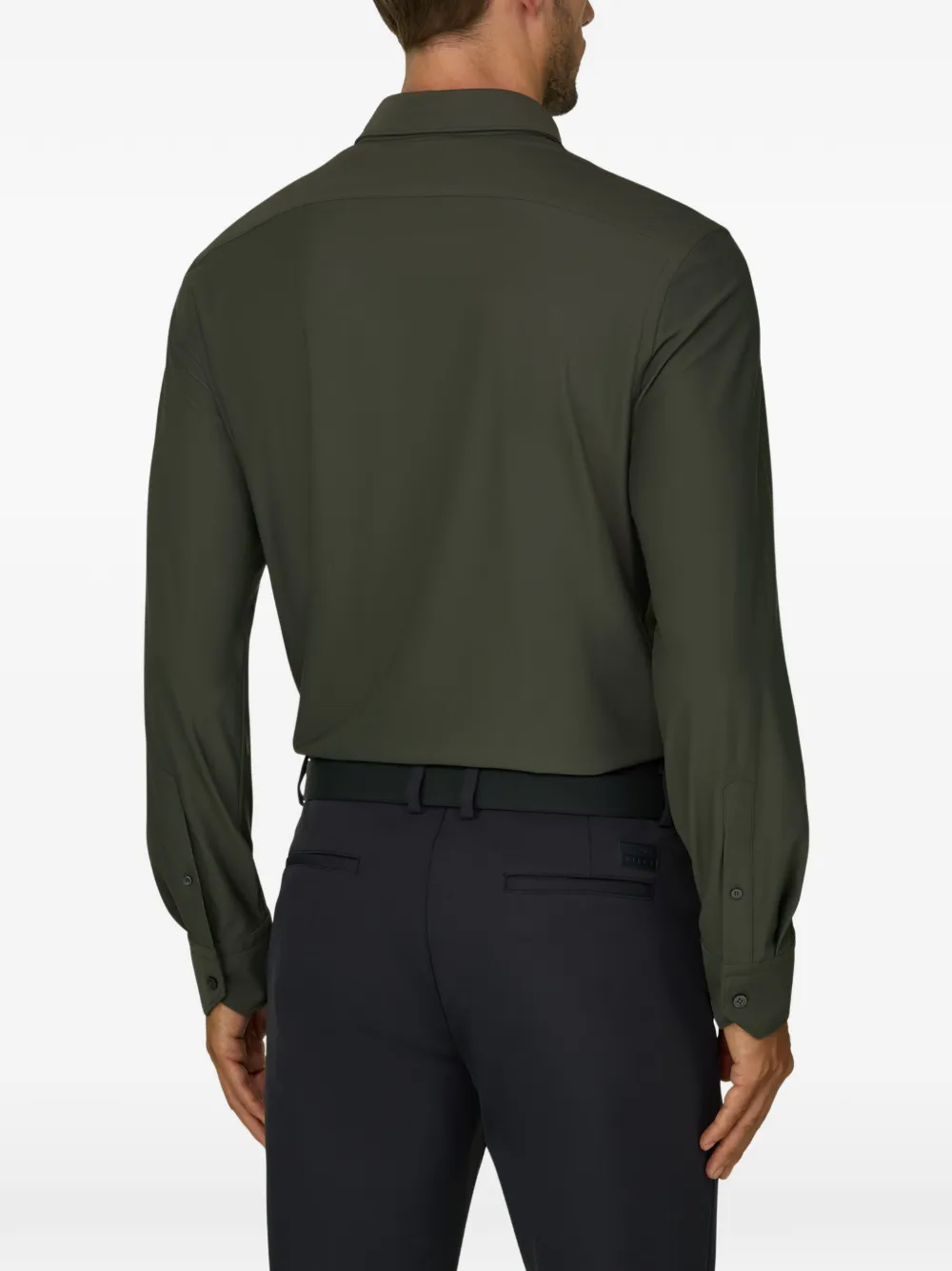 Boggi Milano B Tech slim-fit overhemd van stretch-nylon Groen