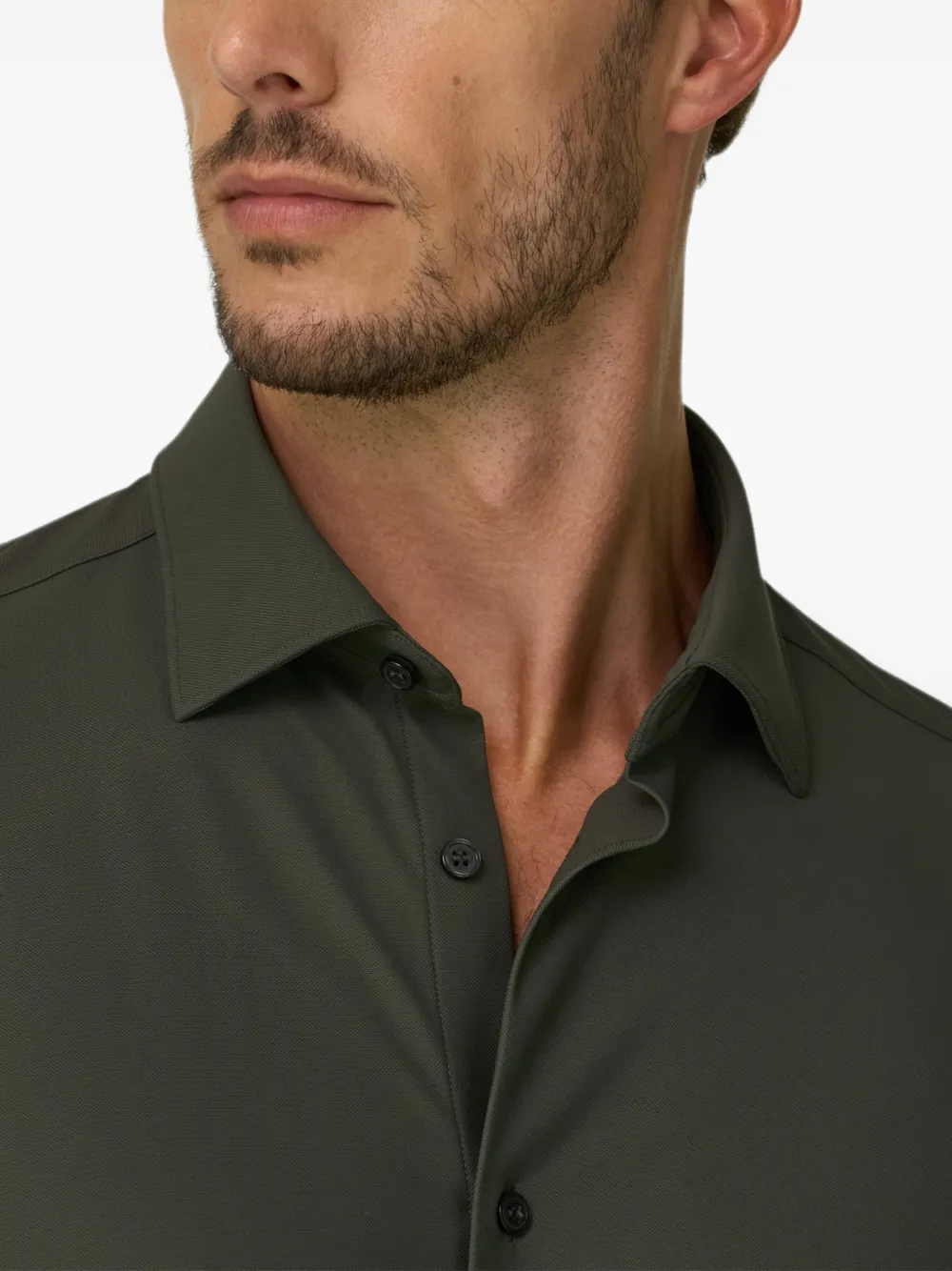 Boggi Milano B Tech slim-fit overhemd van stretch-nylon Groen