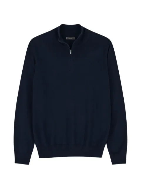 Boggi Milano quarter-zip jumper in extrafine merino wool