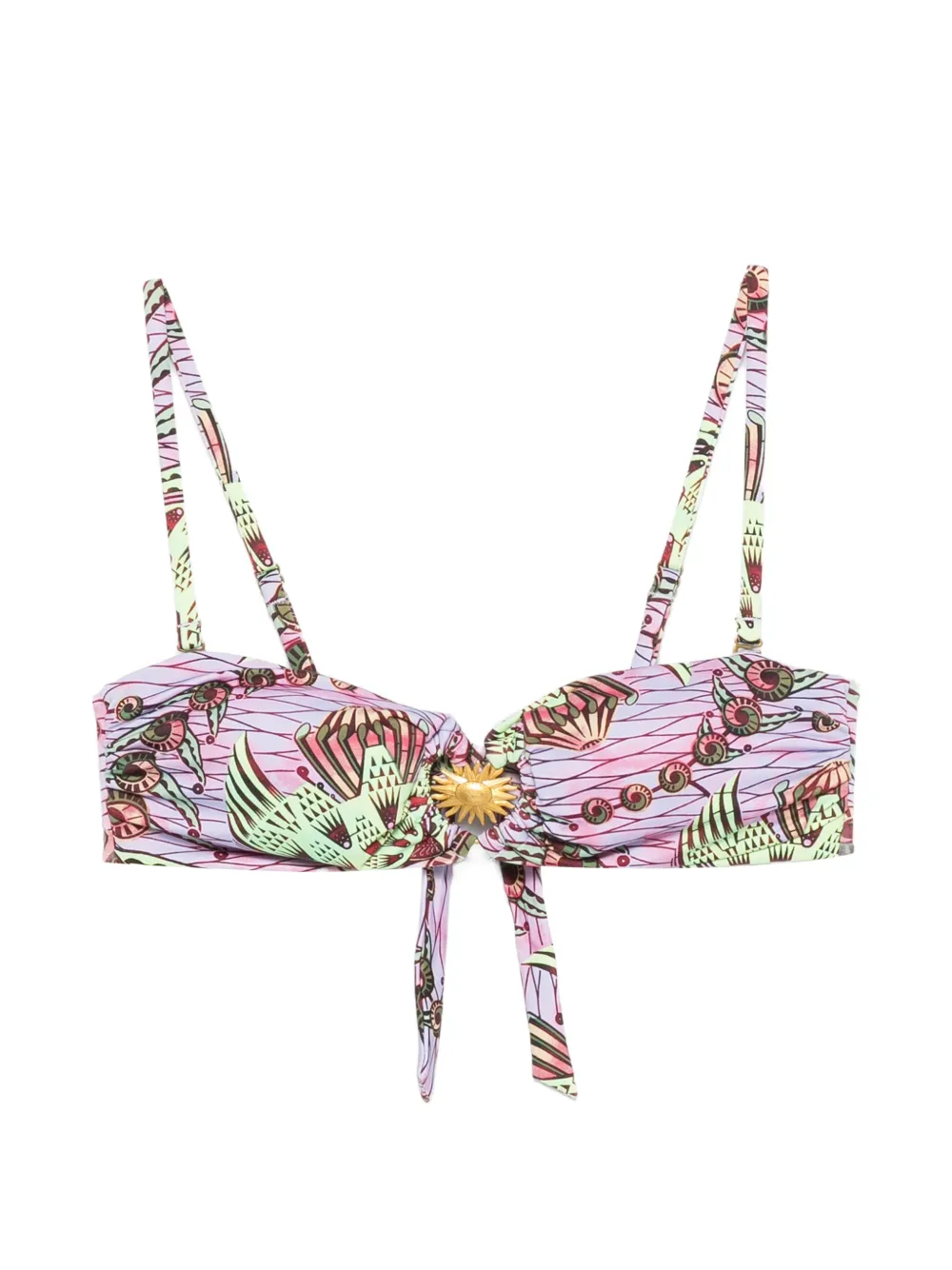 Vlisco Dialogues Top bikini a fiori - Viola