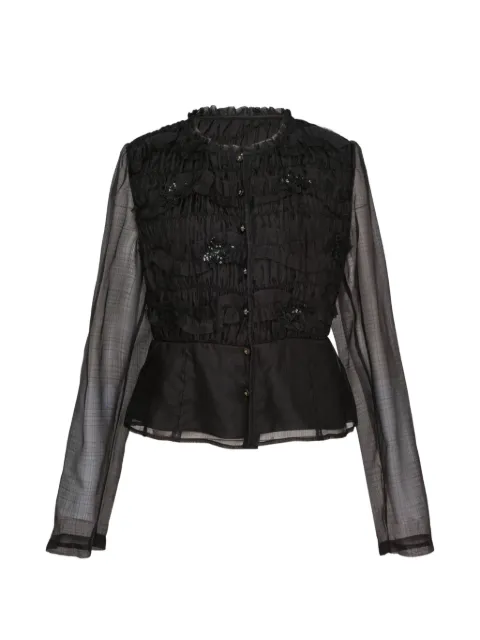 Renli Su smocked sequin-embellished blouse
