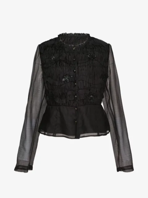 Renli Su smocked sequin-embellished blouse