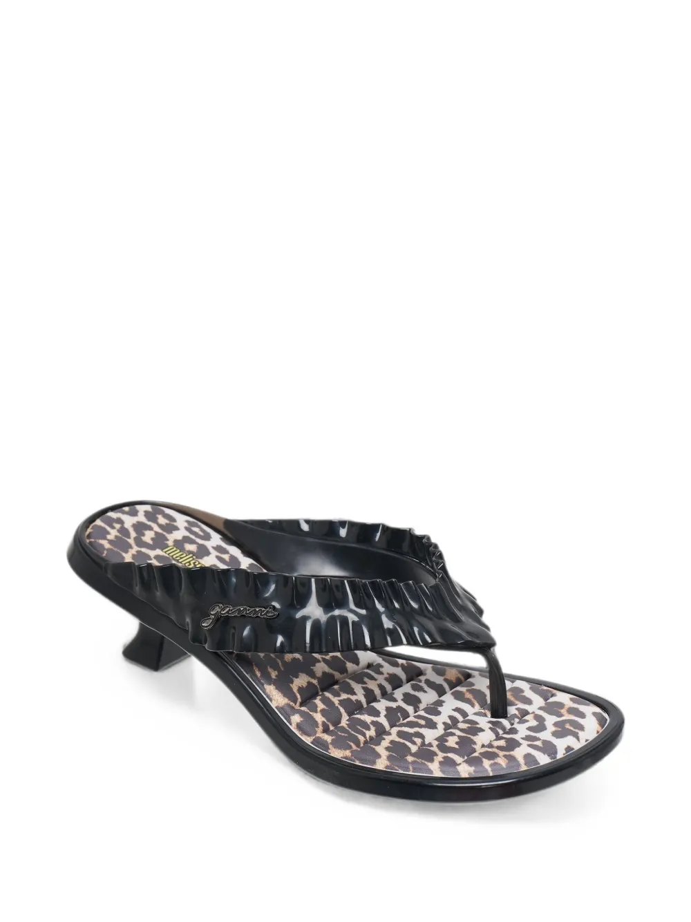 GANNI Melissa ruffled thong pumps Zwart