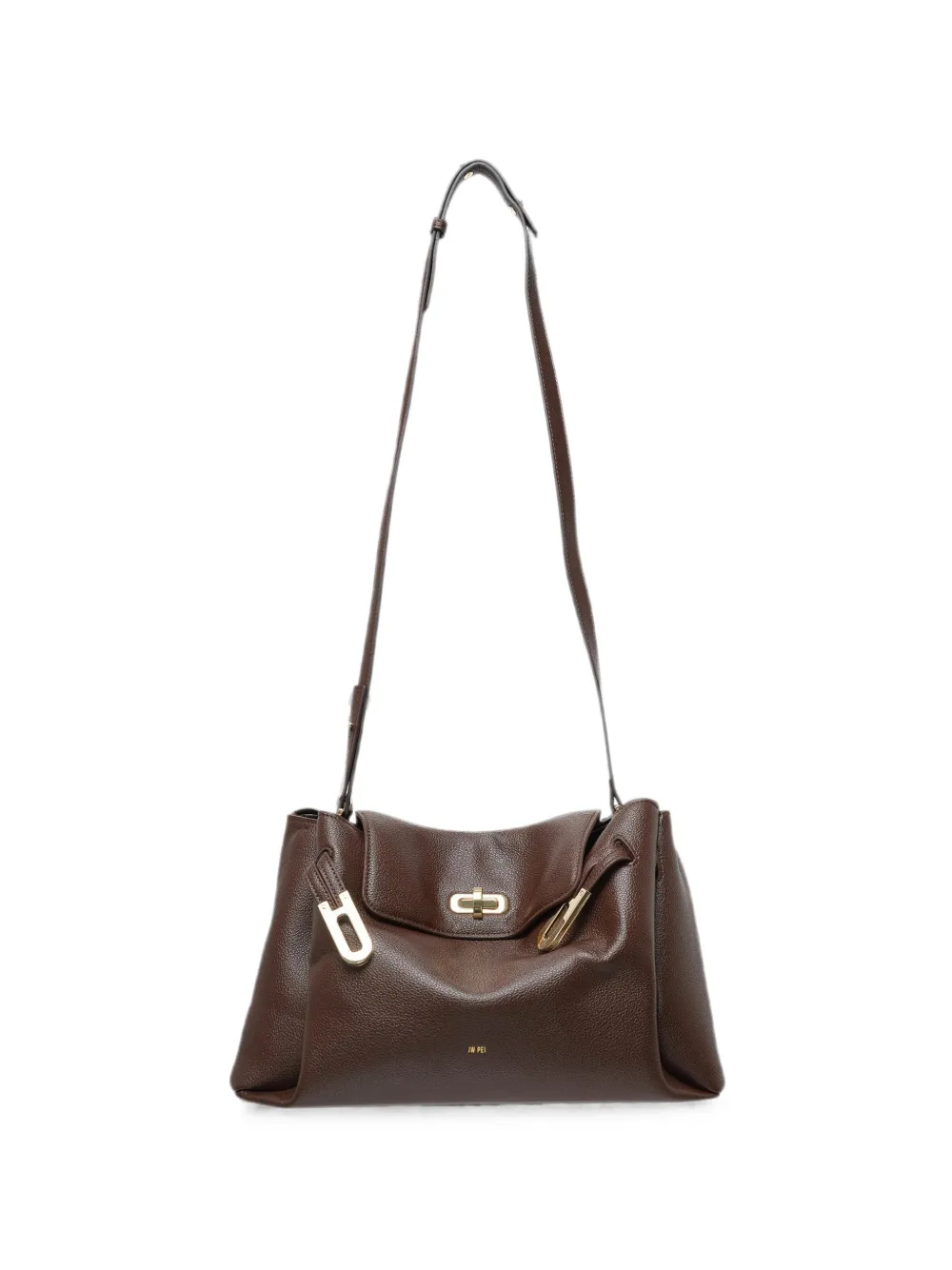 JW Pei medium Rhea pebbled buckle shoulder bag - Marrone