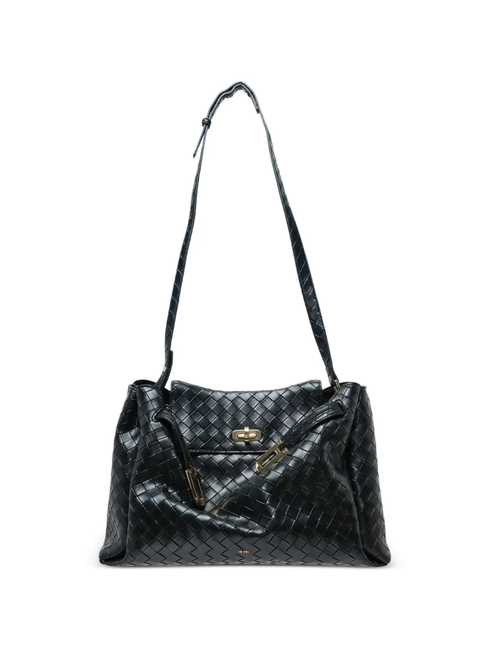 JW Pei large Rhea woven shoulder bag - Schwarz