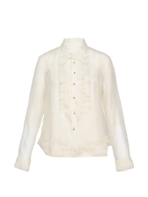 Renli Su ruffled lace-trim shirt