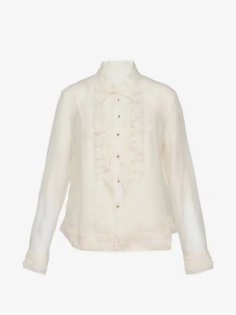 Renli Su ruffled lace-trim shirt