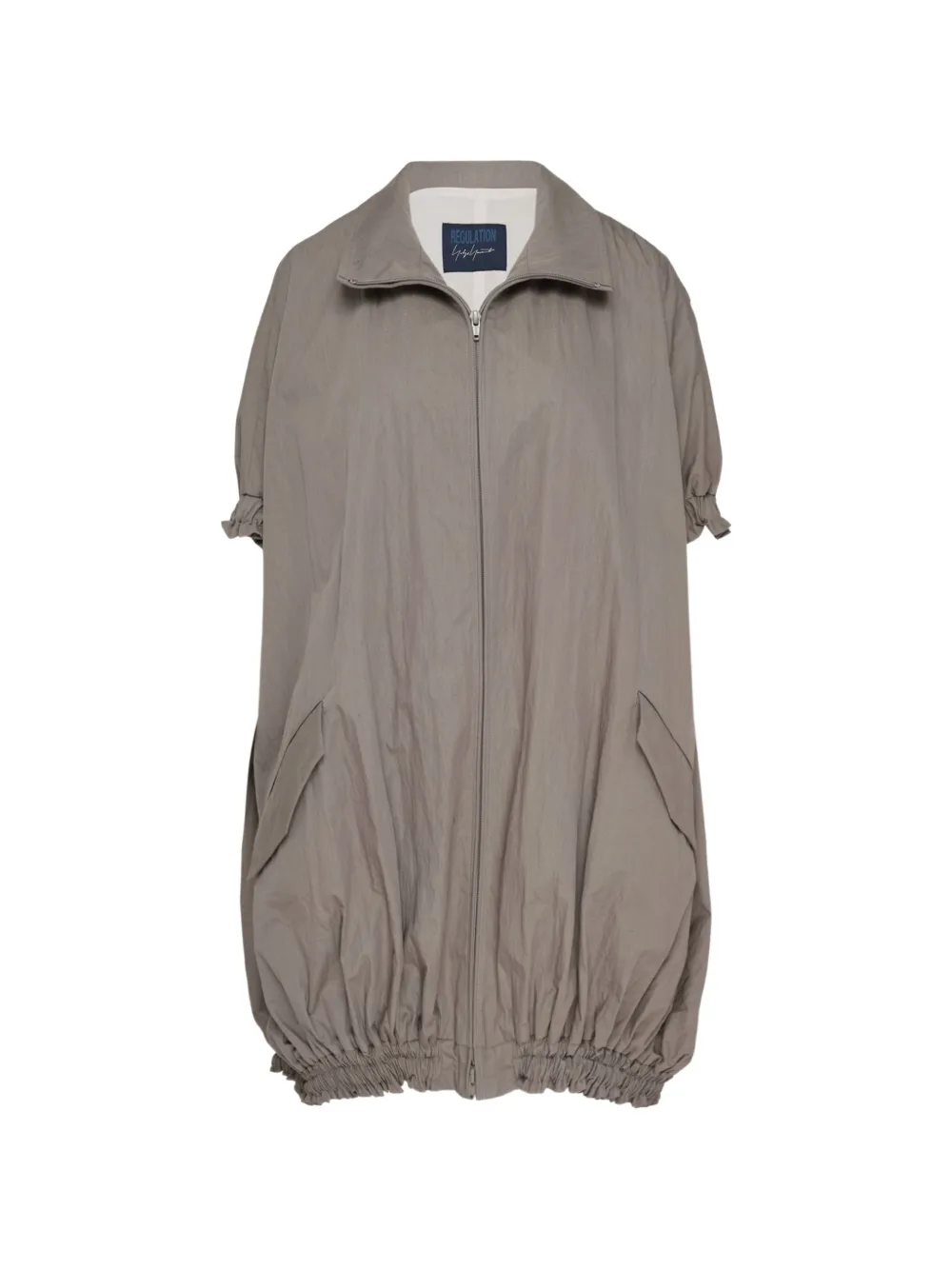 Yohji Yamamoto short-sleeve balloon coat - Brown