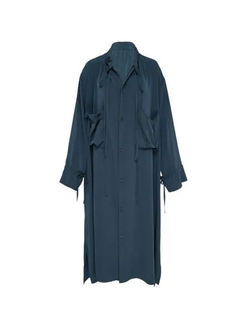 Y's draped back-slit midi dress