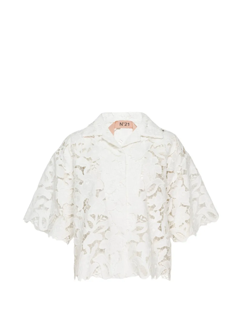 N°21 Floral-lace Blouse In White