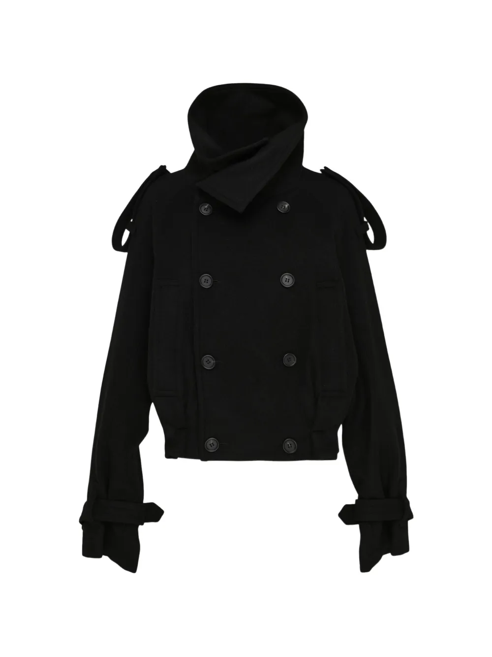 Yohji Yamamoto double-breasted trench jacket Zwart