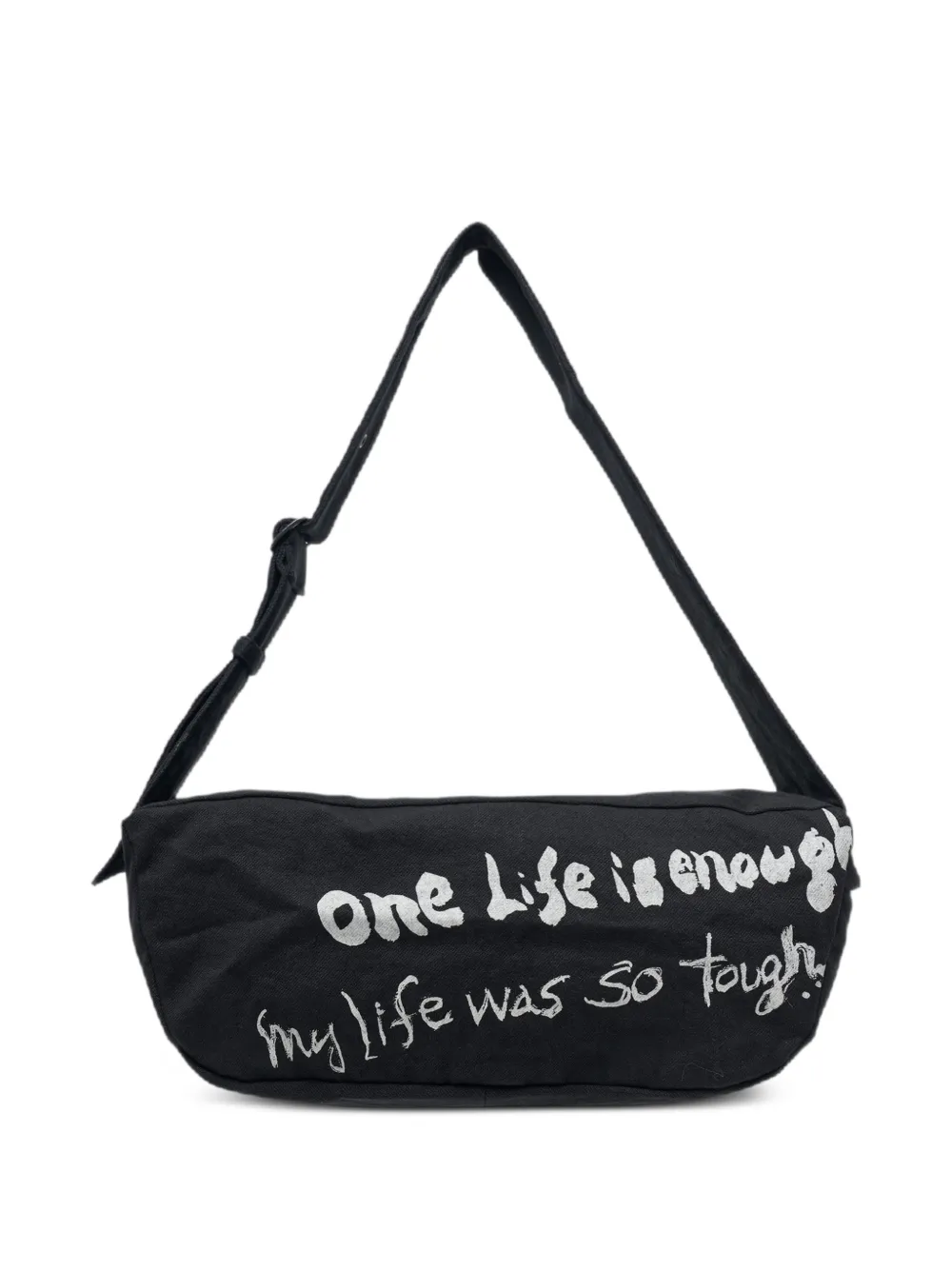 Y's graphic-print box shoulder bag - Nero