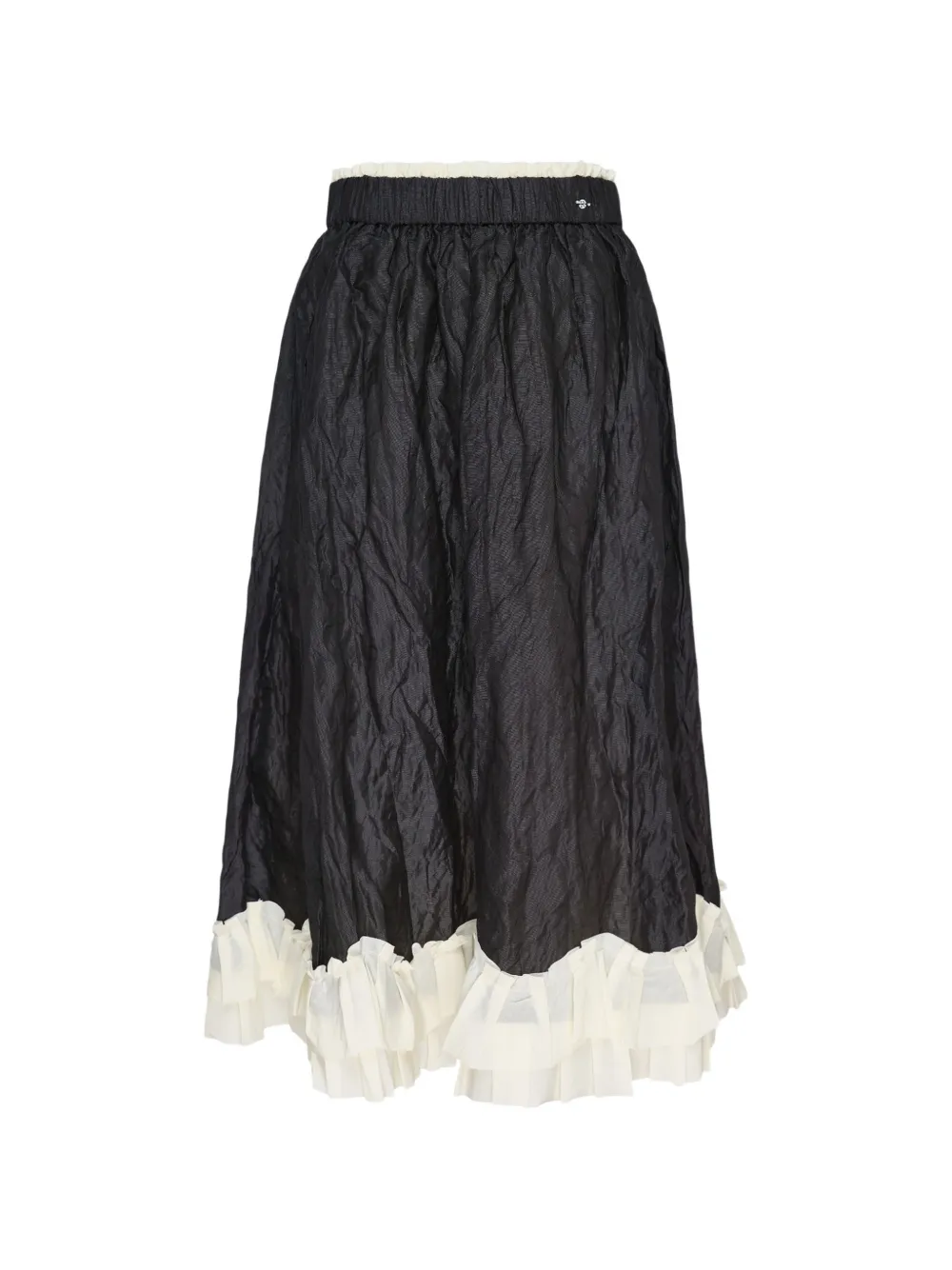 Renli Su ruffled A-line midi skirt - Nero
