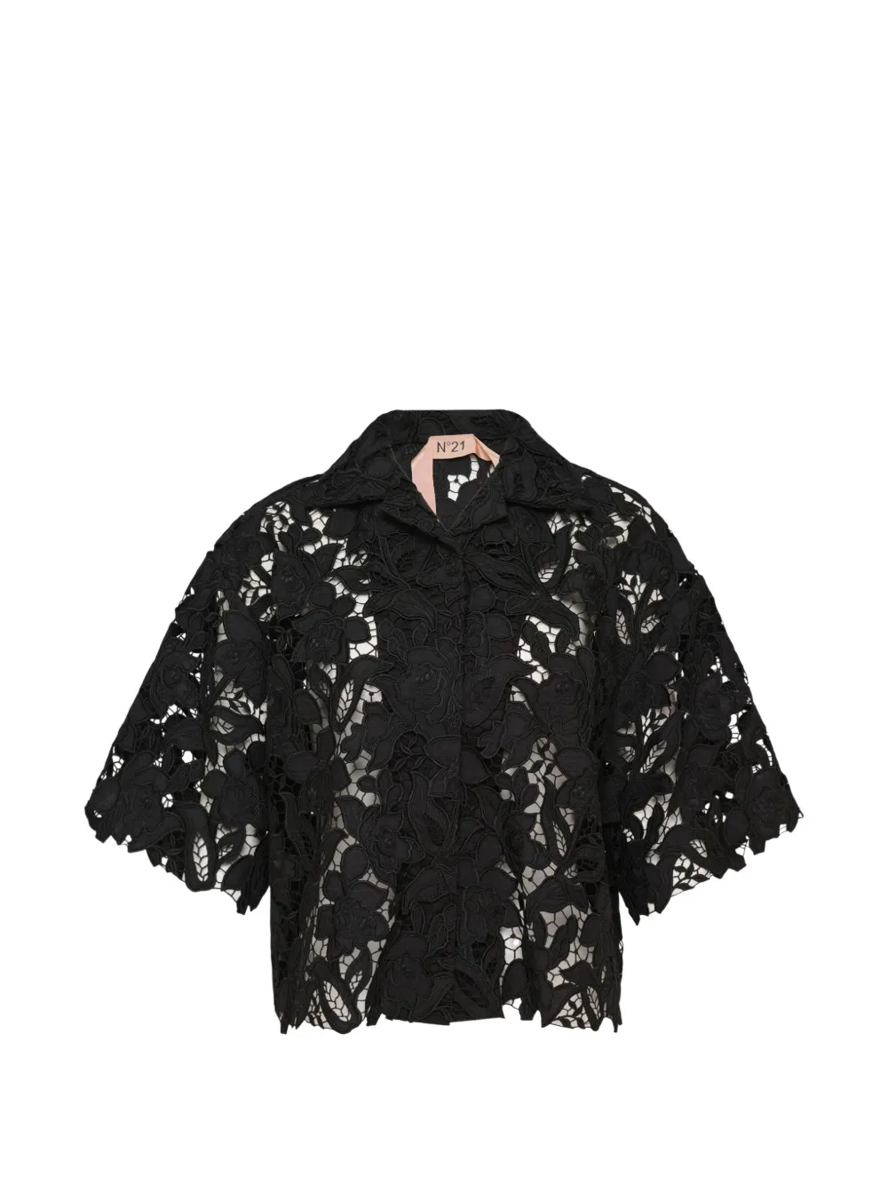 Nº21 floral-lace blouse - Black