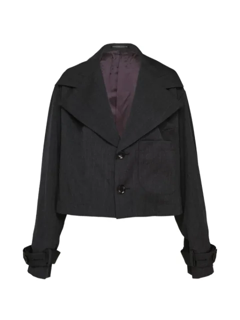 Y's wide-collar belted-cuff jacket