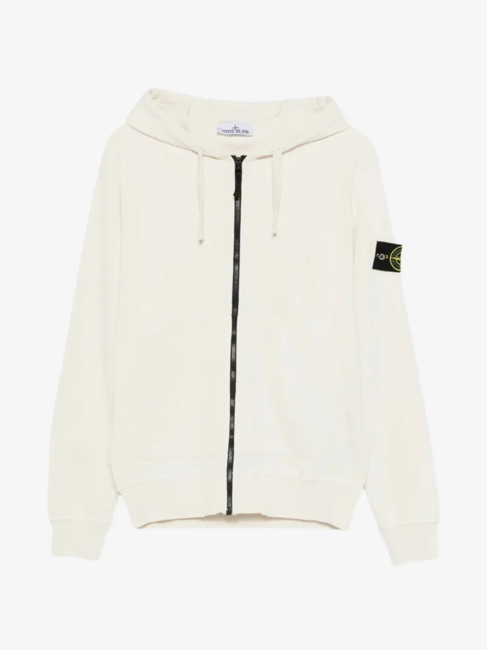 Stone Island logo-patch zip-up hoodie | White | Image 1
