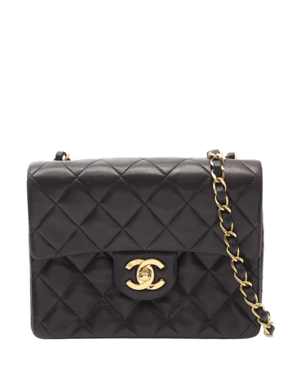 CHANEL Pre-Owned 2019 mini eckige Umhängetasche aus Lammleder - Schwarz